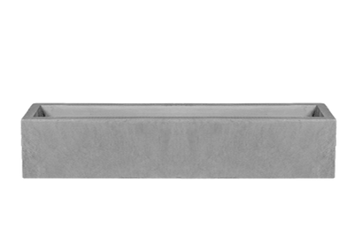 A large grey, rectangular, heavyweight polystone planter designed for window sill placement.